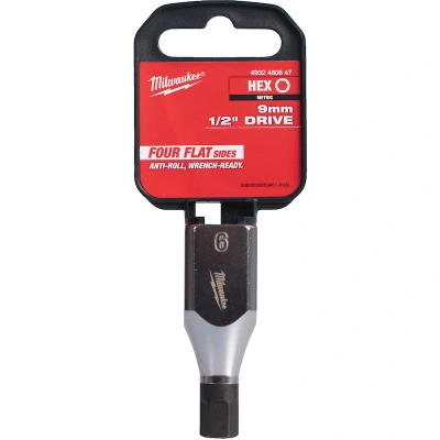 Afbeelding van MILWAUKEE 4932480847 dop 1/2&quot; FOUR FLAT Hex 9 mm