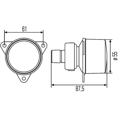 Afbeelding van Hella Knipperl achterz m/grijs glas+12V gloei 2BA 008 221 147
