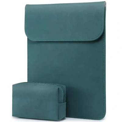 Afbeelding van HYZUO 13 Inch Laptop Hoes Sleeve Laptophoes Laptoptas Compatibel met MacBook Air M1 2018 2021/MacBook Pro 2016 2021/iPad 12,9 2021/Dell XPS 13/Surface X 7 6 5 4 3, Donkergroen
