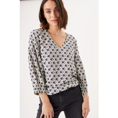 Afbeelding van Garcia WITH Print Blouse, Dames, Maat: XS, Soft kit