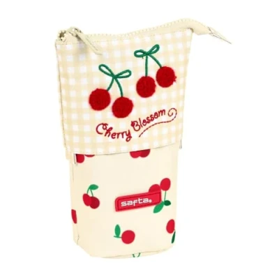 Afbeelding van Potloodetui Safta Cherry Beige (8 x 19 6 cm)