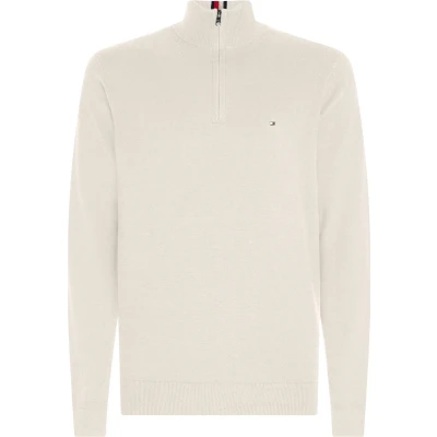 Afbeelding van Tommy Hilfiger heren Pima fijngebreide trui in kasjmierblend met logoborduring de kleur Gebroken wit, maat: XL
