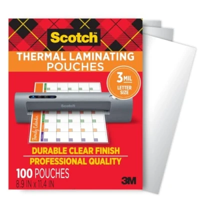 Afbeelding van Scotch thermische lamineerzakken, voor gebruik met lamineerapparaten, 22,6 x 29,6 cm, briefformaat, 100 stuks (1 stuk)