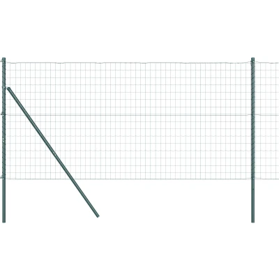 Afbeelding van vidaXL Euro Fence met 13 palen 1x25 m Gegalvaniseerd staal Groen