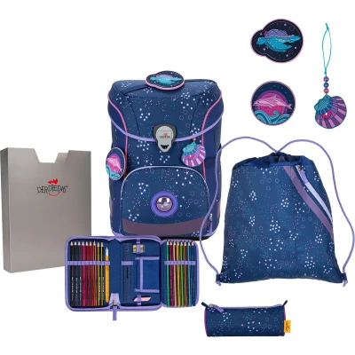 Afbeelding van DerDieDas Schooltas Set 5 delig Ergoflex Easy Deep Ocean 2023, blauw