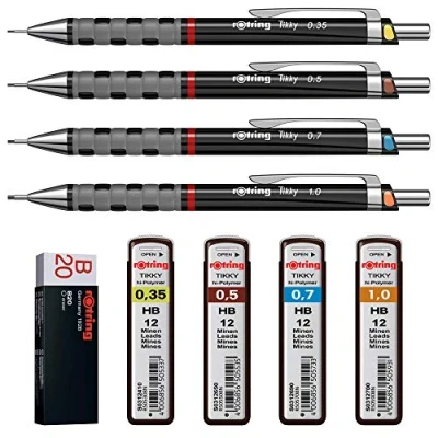 Afbeelding van ROtring Tikky Vulpotlood, 4 delige set, zwart, 1
