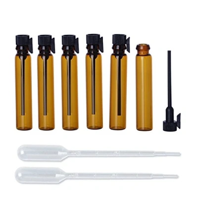 Afbeelding van Enslz Amber Glas Mini Parfum Sample Fles 100 Stks Flesjes Hervulbare Lege Reizen Cosmetische Vloeibare Olie Geur Verpakking Flessen Container Buizen, Bruin, 2ml