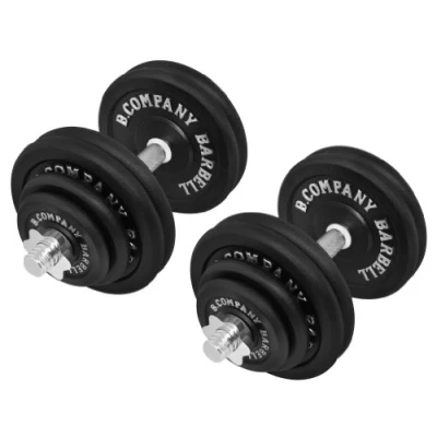 Afbeelding van Bad Company korte halterset, halterschijven van gietijzer met halterstangen 30/31 mm, 2 x 30 kg