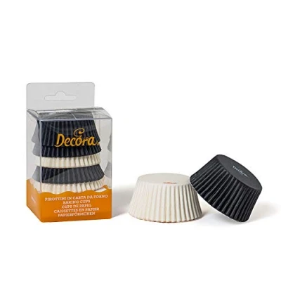 Afbeelding van Decora 0339748 muffinvormpjes, papier oven, zwart, 75