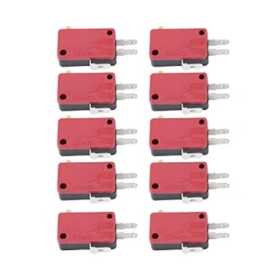 Afbeelding van 10Pcs Micro Switch, Red 3Pins Push Button Switch Limit for Arcade Game Mini Switches