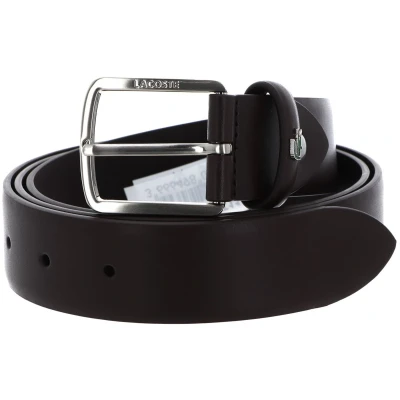 Afbeelding van LACOSTE Leren Riem Casual 35 Stitched Edges W100 Dragonfly Used Donkerbruin