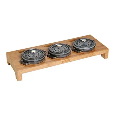 Afbeelding van STAUB Serveerplank voor 3 mini cocottes, hout, 42 x 16 5 cm, 1 stuk