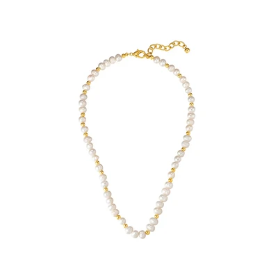 Afbeelding van Yokoamii Kette Gelbgold SÜSSWASSERZUCHTPERLE Weiss Modeschmuckkette Ketting, Dames, Maat: One Size,