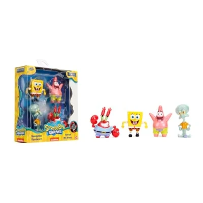 Afbeelding van Jada 253252042 set met 4 figuren, gemaakt van Spongebob metalen bob, patricks, kanker, 7 cm, authentiek officieel product, vanaf 3 jaar