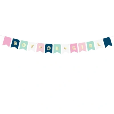 Afbeelding van Letterslinger Gender Reveal Versiering Boy or girl? 2,5 meter