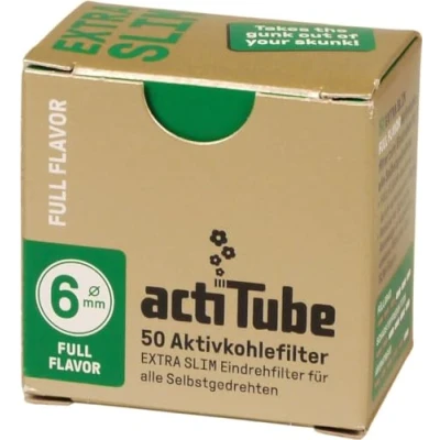 Afbeelding van ActiTube Extra Slim, actieve koolfilter, 6 mm diameter, 50 filters per verpakking, 4 verpakkingen (200 filters)