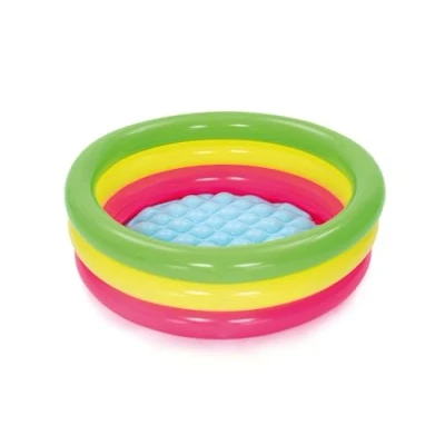 Afbeelding van Bestway Opblaasbaar Kinderzwembad 3 Ringen Gevoerde Bodem 70x24 cm +2 Jaar Tuin 51128