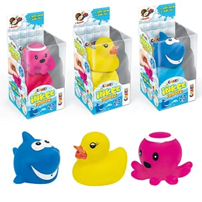 Afbeelding van CRAZE INKEE Funnyz 30400 Set geurende badbruisballen voor kinderen met verrassing, badspeelgoed baby&#039;s, badbommen, rubberen waterdier, babycadeau