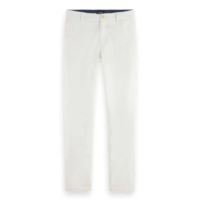 Afbeelding van Scotch &amp; Soda Heren Core Mott Slim Fit Stretch Cotton Chino Broek, Off White 0001, 38W x 36L