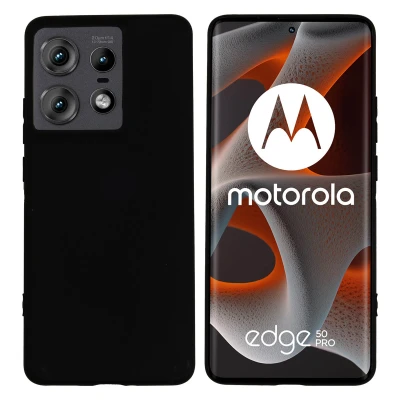 Afbeelding van Motorola Edge 50 Pro Hoesje Siliconen en TPU (zacht) iMoshion Softcase/Backcover Zwart Telefoonhoesje