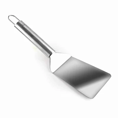 Afbeelding van Lacor 60266 BBQ hoekspatel, roestvrij staal, ergonomische handgreep, vaatwasmachinebestendig, 28 cm, staal