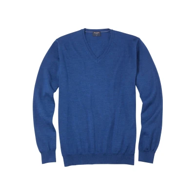 Afbeelding van Olymp Casual Trui Wol Blauw maat M Heren Pullover met Modern fit Pasvorm Suitable Herenkleding