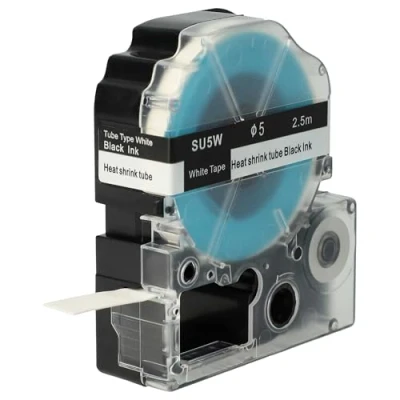 Afbeelding van vhbw Krimpkous tape cartridge 5 mm voor Epson Labelworks LW 1000, 300, 400, 600, 700, 900 zoals SU5W, LK 4WBA5.