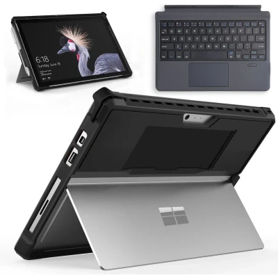 Afbeelding van Toetsenbord &amp; Tablet Hoes met schouderband geschikt voor Microsoft Surface Go / 2 3 Bluetooth Touchpad Zwart