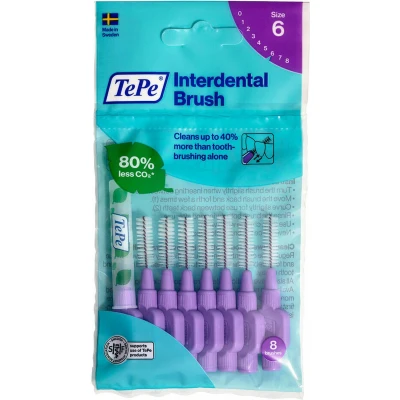 Afbeelding van TePe Interdentale Ragers Original 1,1 mm Paars blister à 8 stuks