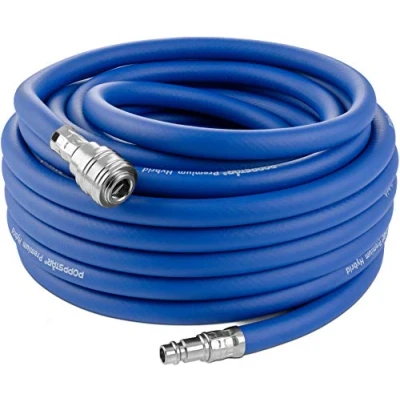 Afbeelding van Poppstar Persluchtslang 15 m (Hybride PVC met Polymeer, Binnendiameter 9,2 mm Koppelstuk/Snelkoppeling), tot 20 Bar, Blauw
