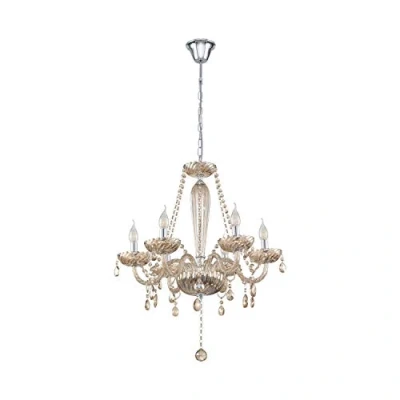 Afbeelding van EGLO Basilano Hanglamp   E14   Ø 72 cm   Chroom/Cognac