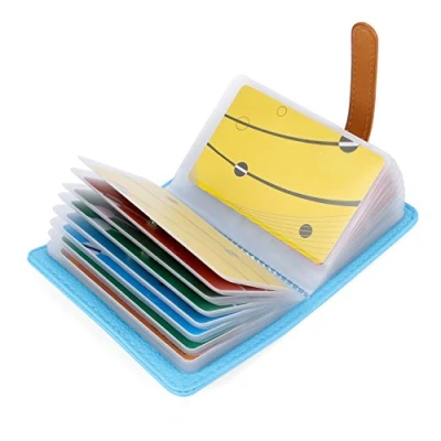 Afbeelding van AltomStar Creditcardhouder voor dames en heren, 10 kleuren, leer, 26 kaarten, blauw, Une taille pour tous, Klassiek