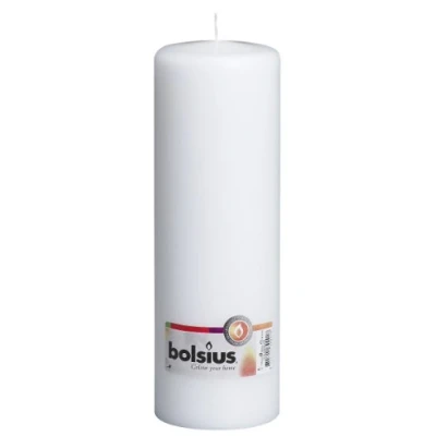 Afbeelding van Bolsius Gladde stompkaarsen, wit, 8 stuks, 25 x cm, decoratieve huishoudelijke kaarsen, lengte brandduur 115 uur, ongeparfumeerd, natuurlijke plantenwakker