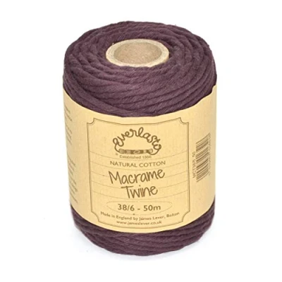 Afbeelding van 50M Spoelen Everlasto Single Twist Zacht Katoen Gekleurd Macrame Craft Twine 38/6 (4mm ongeveer) (Bruin)
