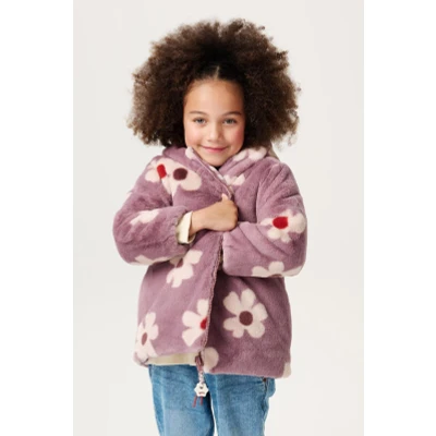 Afbeelding van Noppies Jas Norden Reversible Floral Pattern Purple Maat 104