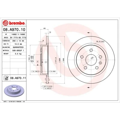 Afbeelding van Brembo Remschijf 08.A970.11