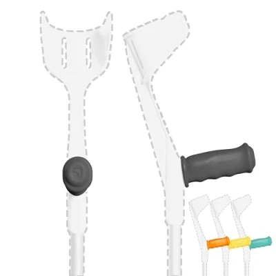 Afbeelding van MySleeve Handvathoezen (2 stuks) met Gelkussen voor Krukken, voorkomt Vallende Krukken Handgrepen Pads, Cover NIET Anatomische 21x6,5x9 cm, zwart (excl. kruk)