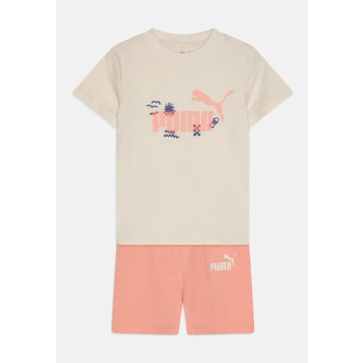 Afbeelding van Puma Minicats Sandy Adventures TEE AND Shorts Unisex SET Tshirt print voor kinderen, Maat: 74, Alpine snow