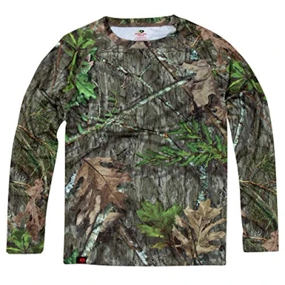 Afbeelding van Mossy Oak Mannen Camo Lange Mouw Performance Tech Tee Jacht Shirt Mouwen