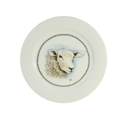 Afbeelding van Hofman Boerenwinkel Ontbijtbord 21cm Schaap One Size Kleurloos