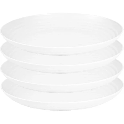 Afbeelding van PlasticForte Rond bord/camping bord 4x D25 cm Ivoor wit kunststof Dinerborden