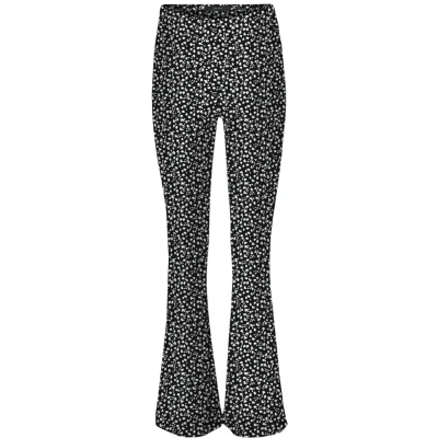 Afbeelding van Vero Moda Broek Vmkamma Nw Flared Jersey Print Pant 10221559 Black/maja Snow Dames Maat W30 X L30