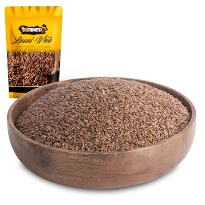 Afbeelding van Lijnzaad, heel, natuurlijk, hersluitbare zak 1 Kg