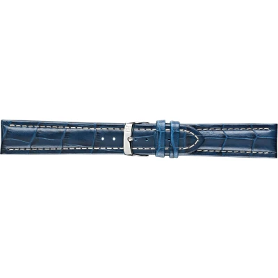 Afbeelding van Morellato horlogeband Plus U3252480061CR22 / PMU061PLUS22 Croco leder Blauw 22mm + wit stiksel
