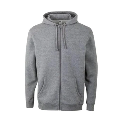 Afbeelding van Mukua SF270U Unisex Sweatshirt met ritssluiting en capuchon, Heather Grey, maat 3XL, Grijs, 3XL
