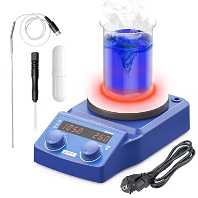Afbeelding van PRECIPETTE Digitale Magnetische Roerder met Verwarmingsplaat 280C 100 1500tpm 5L Hete Plaat voor mixer kookplaat PT1000 sensor LED display