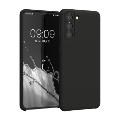 Afbeelding van kwmobile telefoonhoesje geschikt voor Samsung Galaxy S21 Hoesje met siliconen coating Smartphone case in donkergrijs