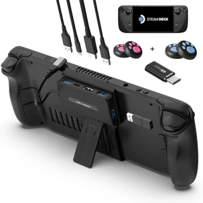 Afbeelding van YCE Steam Deck Desktop Stand Docking Station 5 in 1 USB Hub met HD2.0 4K @60Hz, 3 poorten, C 100W PD, Accessoires voor Valve