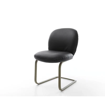 Afbeelding van sledemodel Nube Flex vlak afwerking met titaniumeffect echt leer zwart pocketveer kern