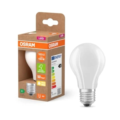 Afbeelding van OSRAM LED Superstar classic lamp A 100 in piston shape made of frosted glass, 7.2 W, 1521 lm, E27 socket, warm white light with 2,700 K, EEK A, 60 mm diameter.